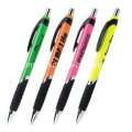 Popular e elegante Pushed-Action Promotional Plastic Ball Pen com borracha